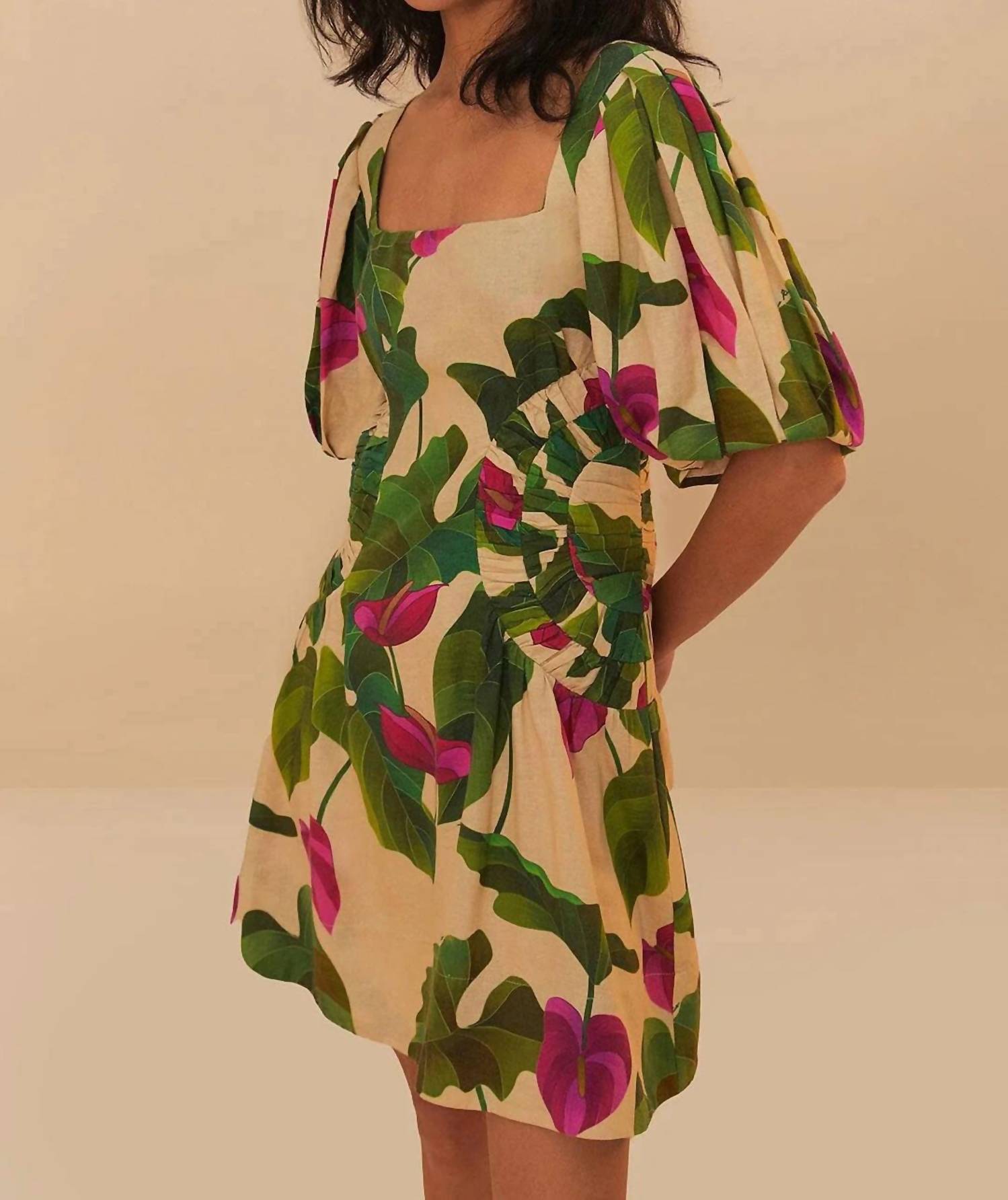 Farm Rio - Short Sleeve Square Neckline Dress