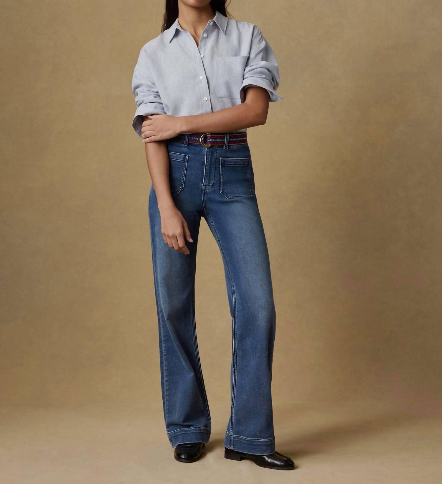 Faherty Women’s Stretch Terry Patch Pocket Pant in riverton - women's jeans