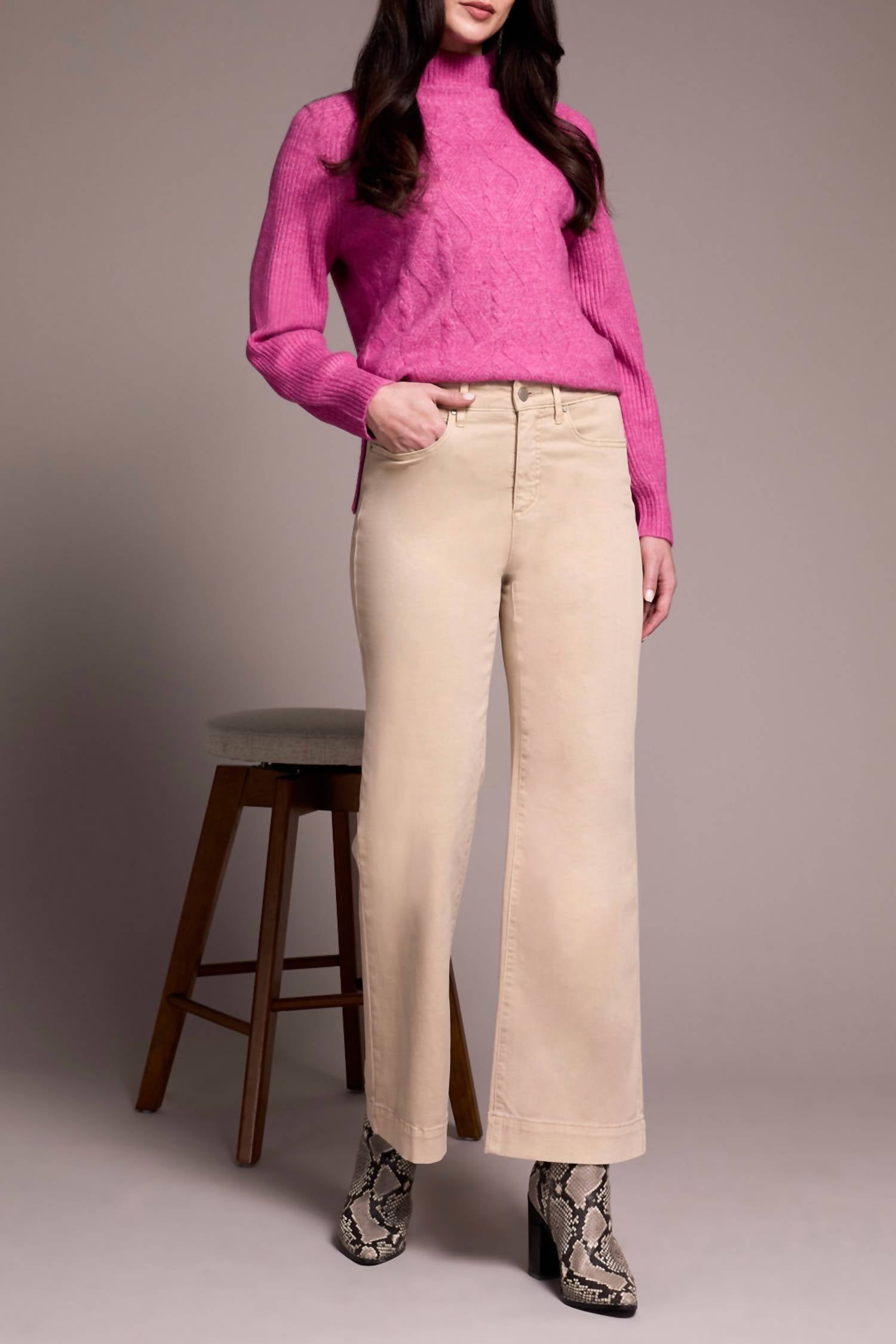 Tribal - Comfort Stretch Fly Front Wide Leg Pants