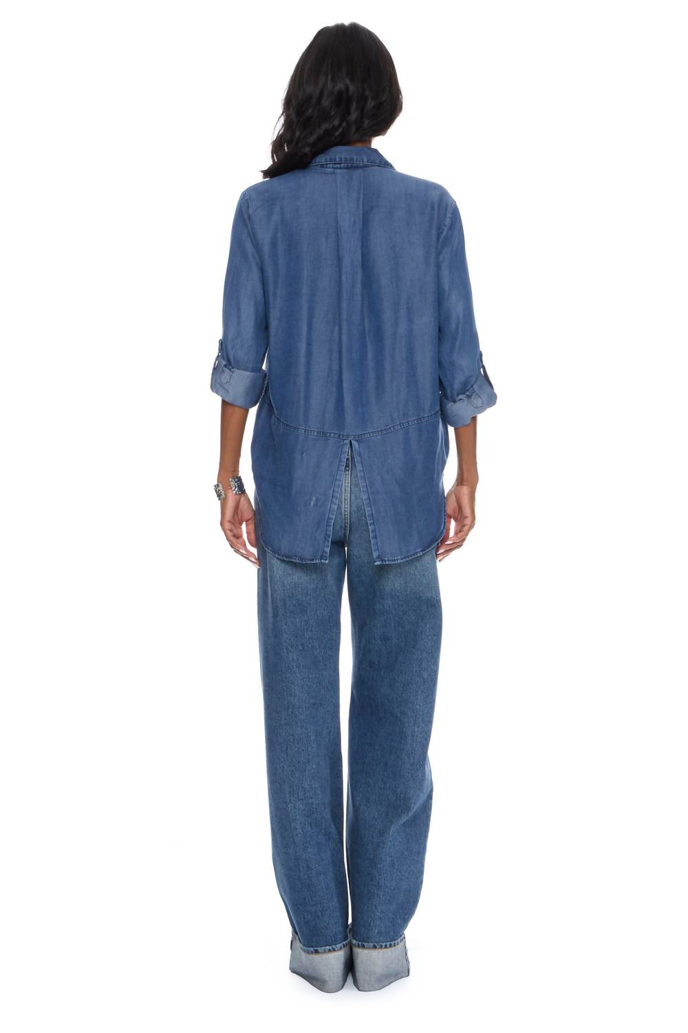 Velvet Heart Riley Denim Shirt in blue - women's shirt - view 4