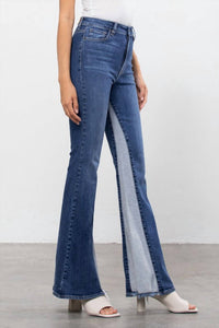 Hidden - High Rise Panel Flare Jeans