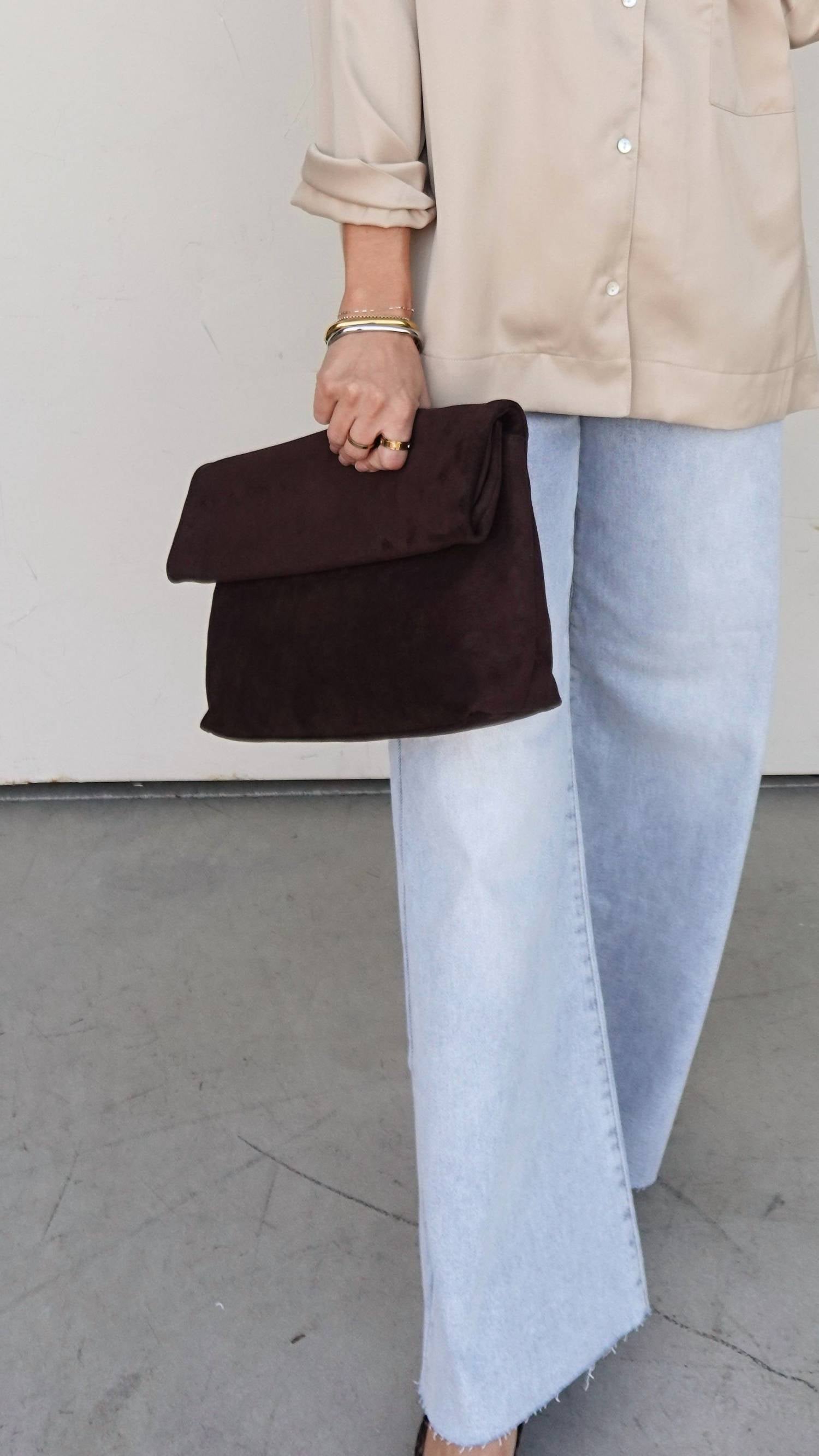 Moda Luxe - Women's Suede Crossbody Bag