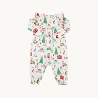 The Beaufort Bonnet Company Girl's Leigh Anne Angel Sleeve Romper in make the season bright - kids' item