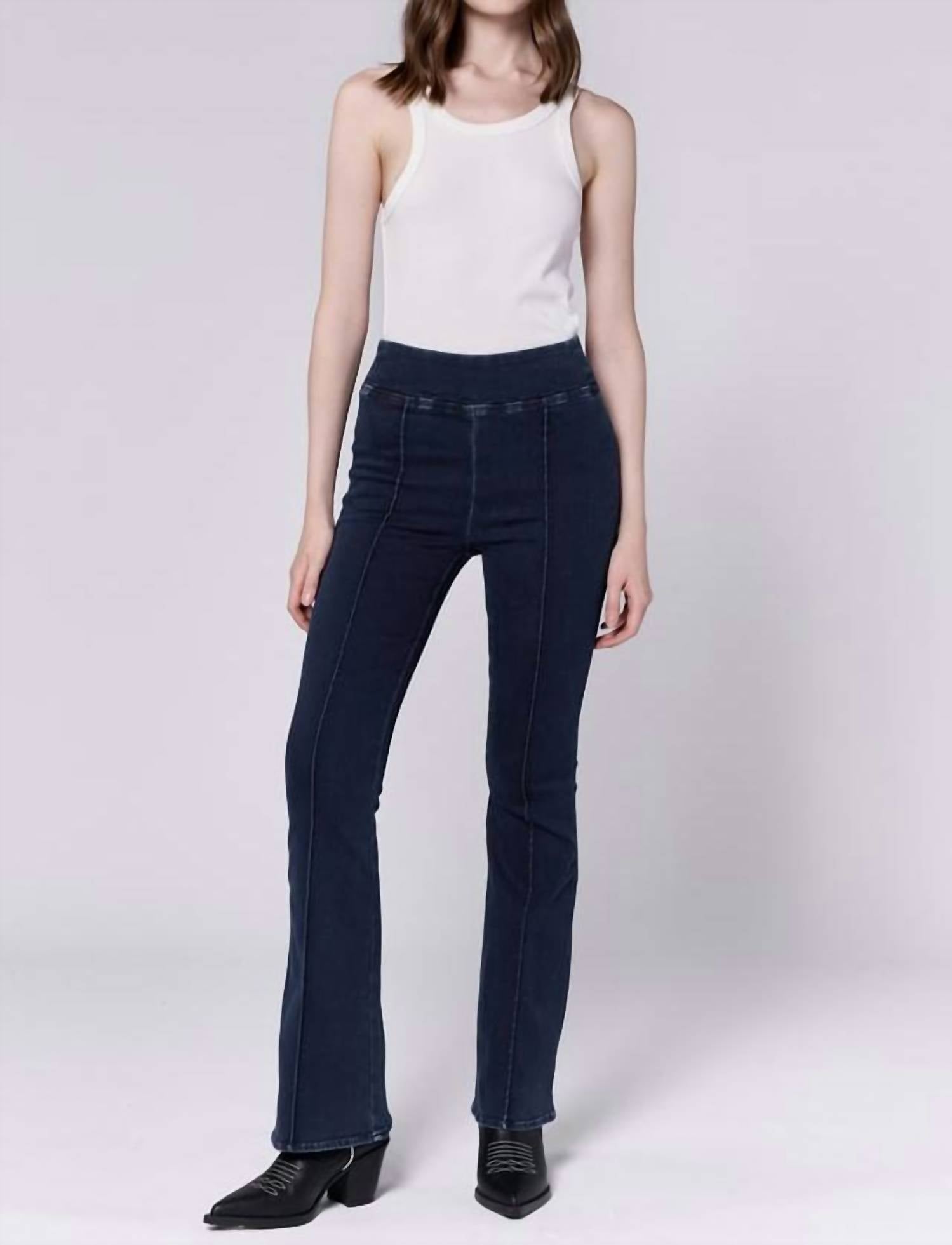 DEAR JOHN DENIM Stretch Front Seam Pull On Pants in moon rise - women's jeans - view 4