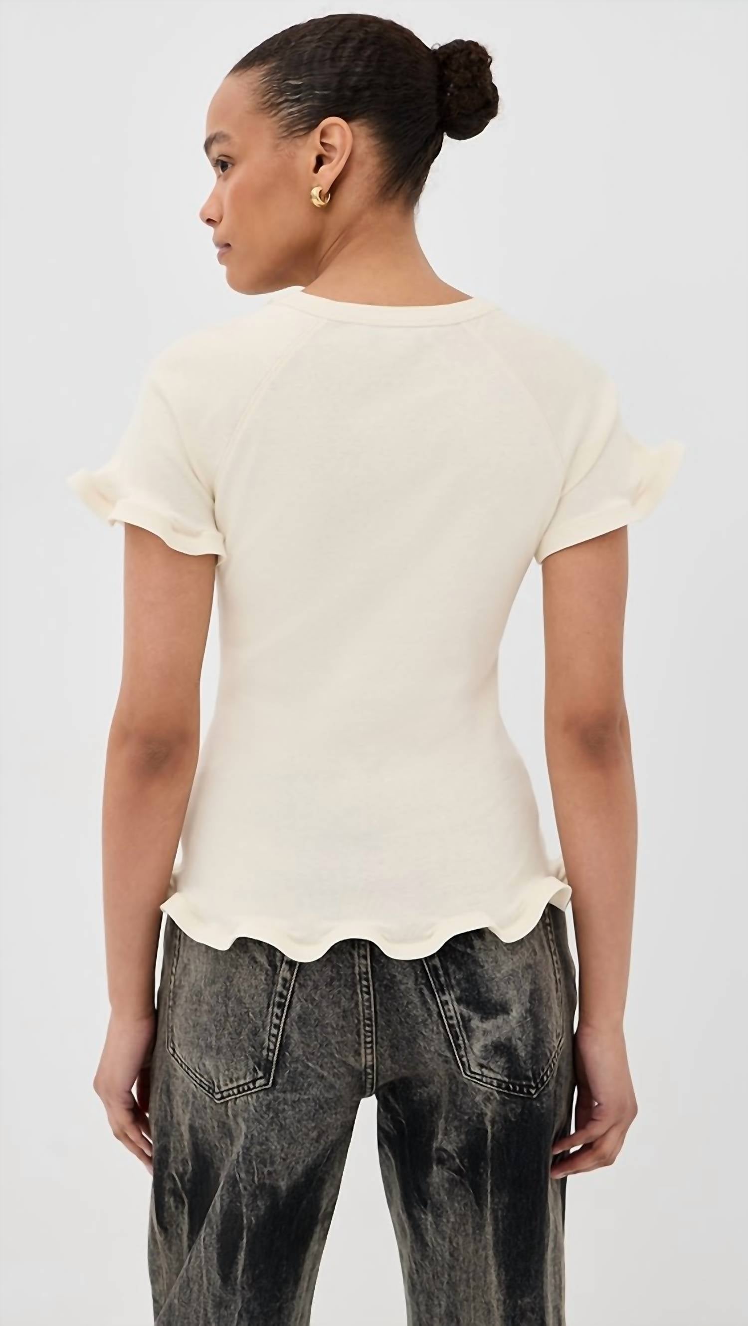 Stella Mccartney - Frilled Hem Ribbed Tee