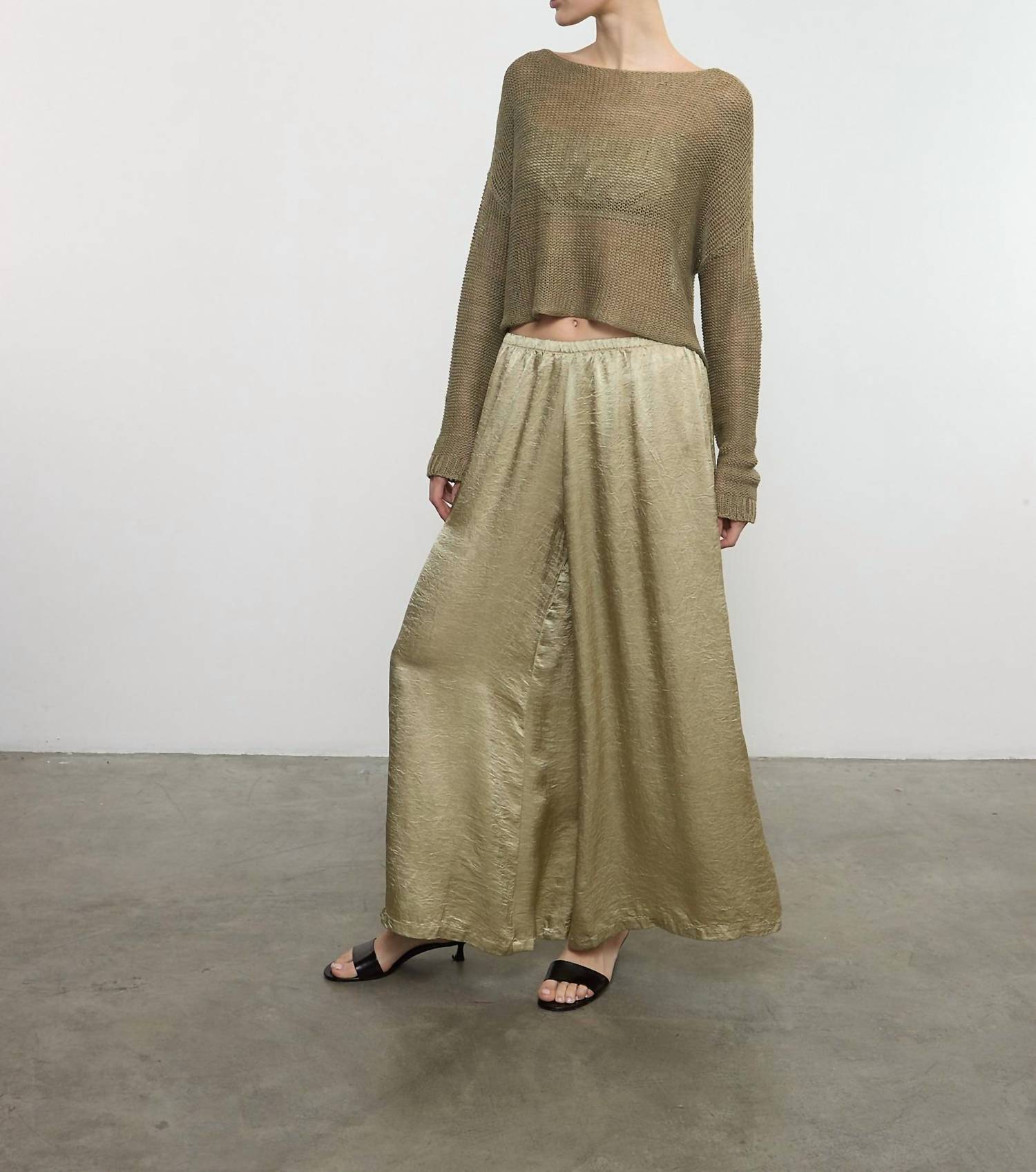 Enza Costa - TEXTURED SATIN PALAZZO PANT