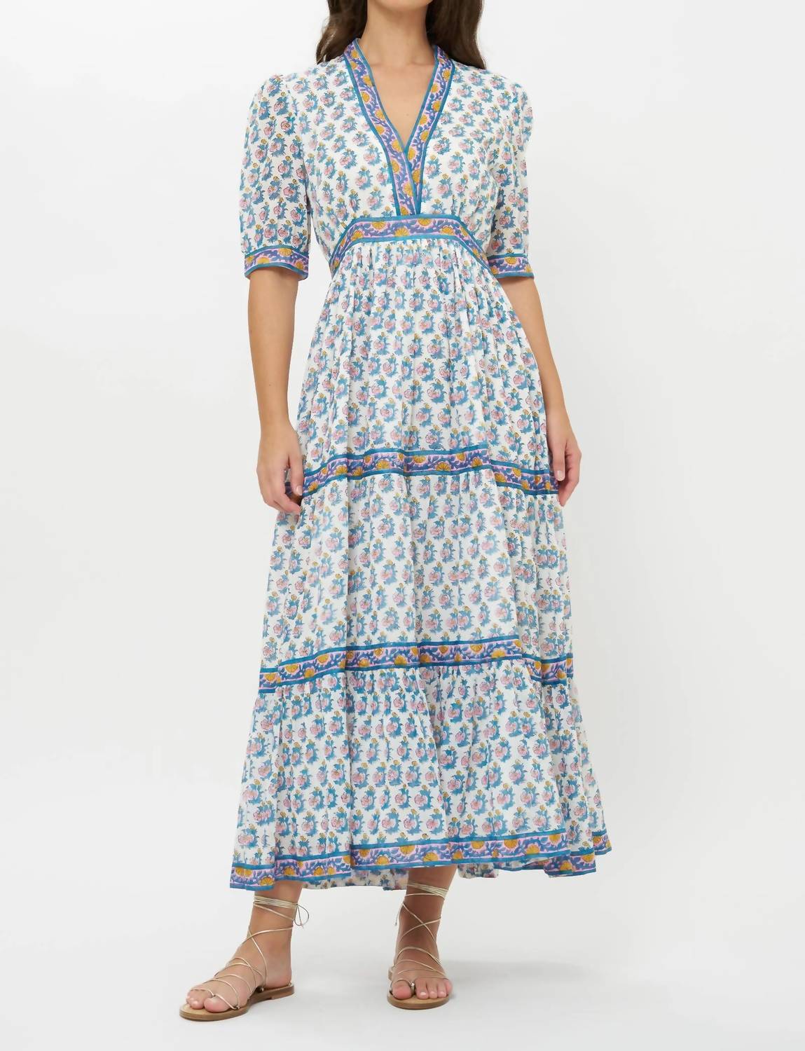 Oliphant - V-neck Cuffed Maxi Dress