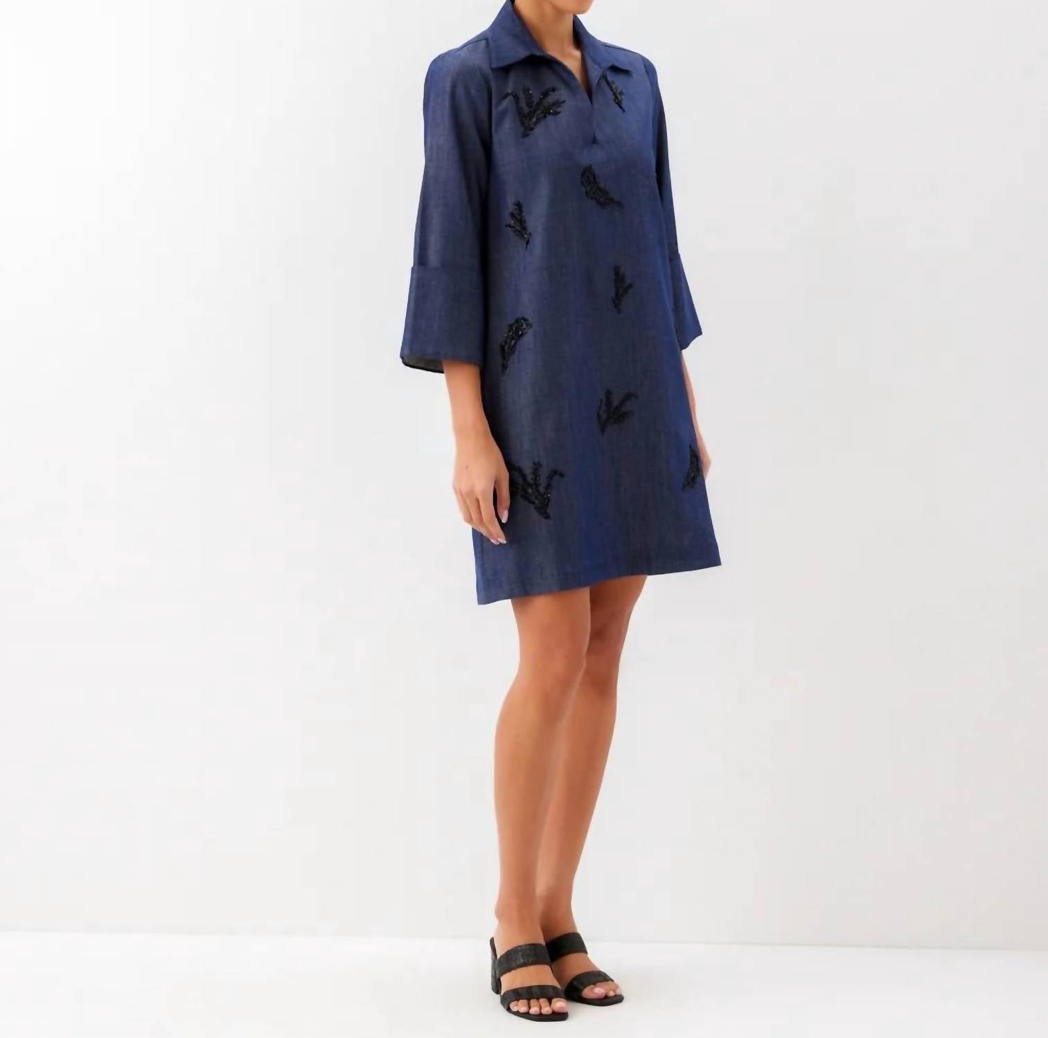 Karen Kane - Embellished Cuffed Sleeve Dress
