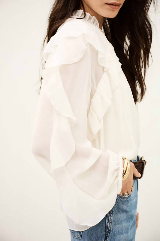Ba&Sh - Nils Long Sleeve V-neck Blouse