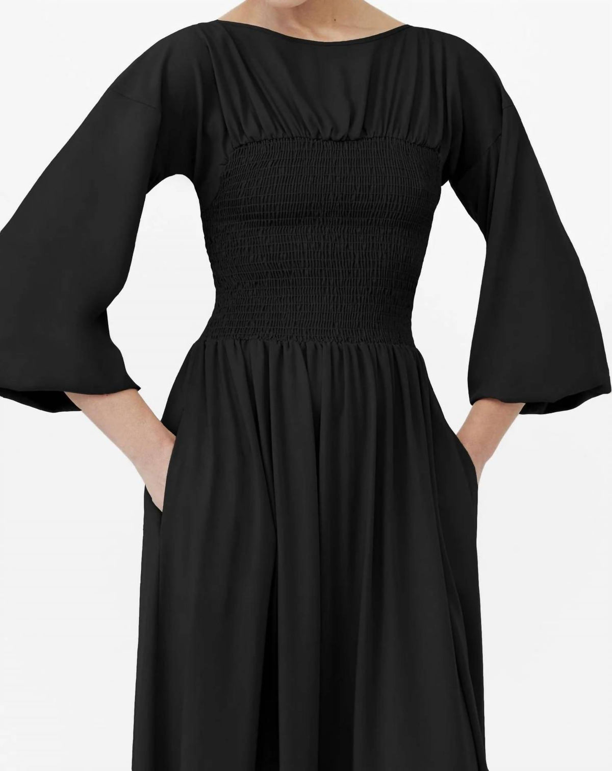 Dāl The Label - Smocked Cupro Midi Dress