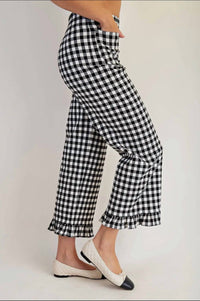 Ee:Some - Gingham Ruffle Pants