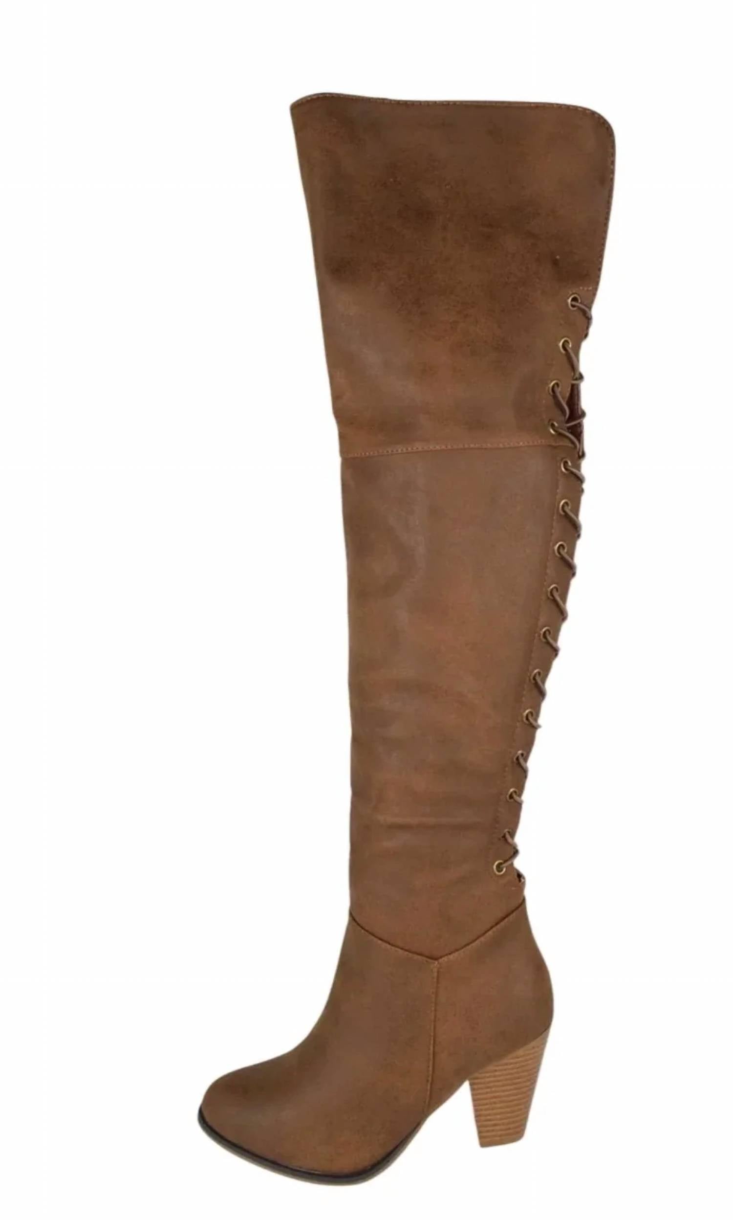 Surelymine - Women's Convertible Lace-up Knee-high And Thigh-high Boots