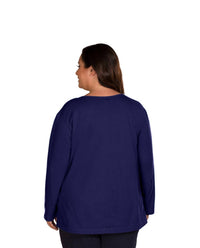 On The Plus Side - Jersey Long Sleeve U-Neck Tee - Plus