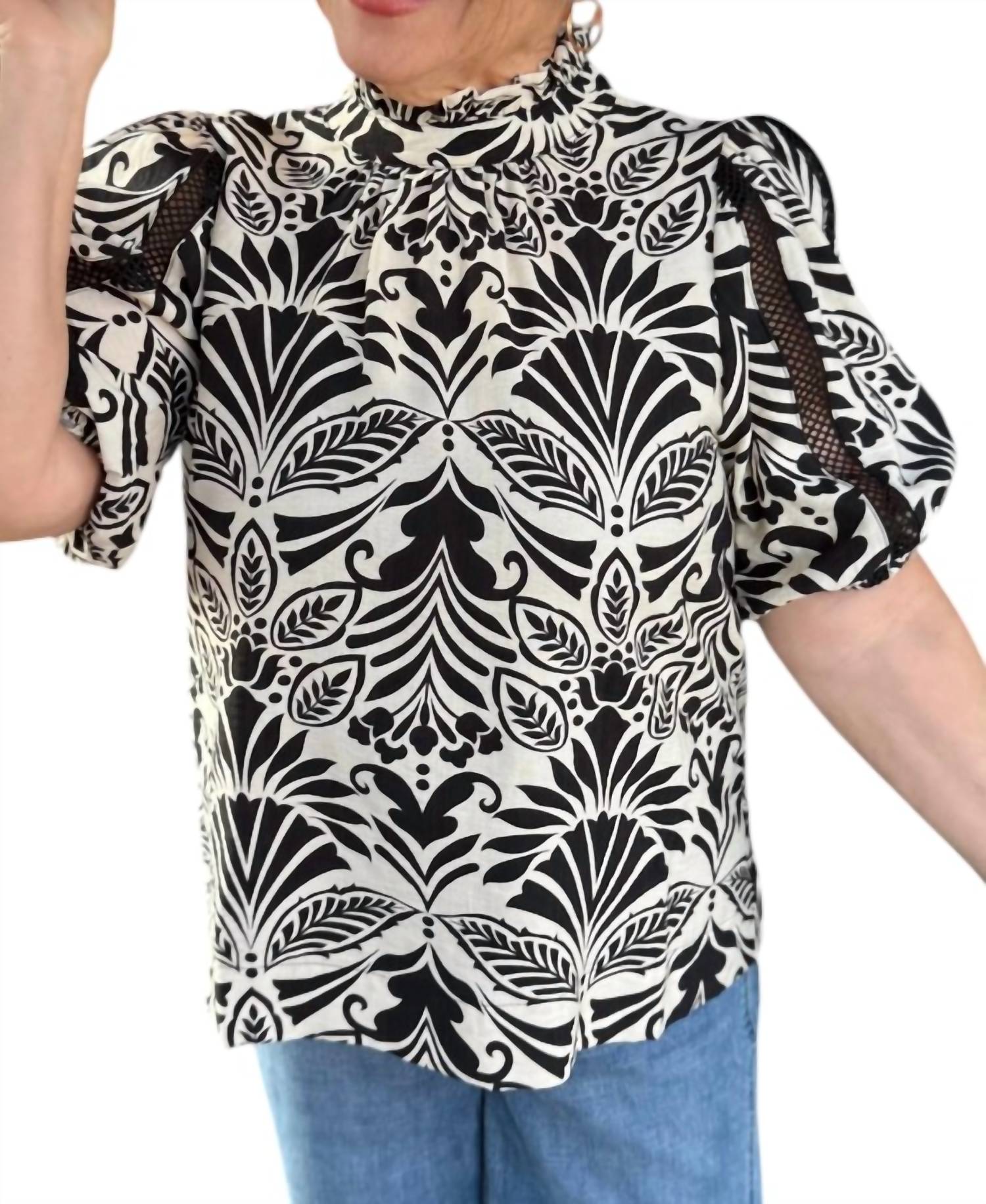Joy Joy - Ruffle Neck Top