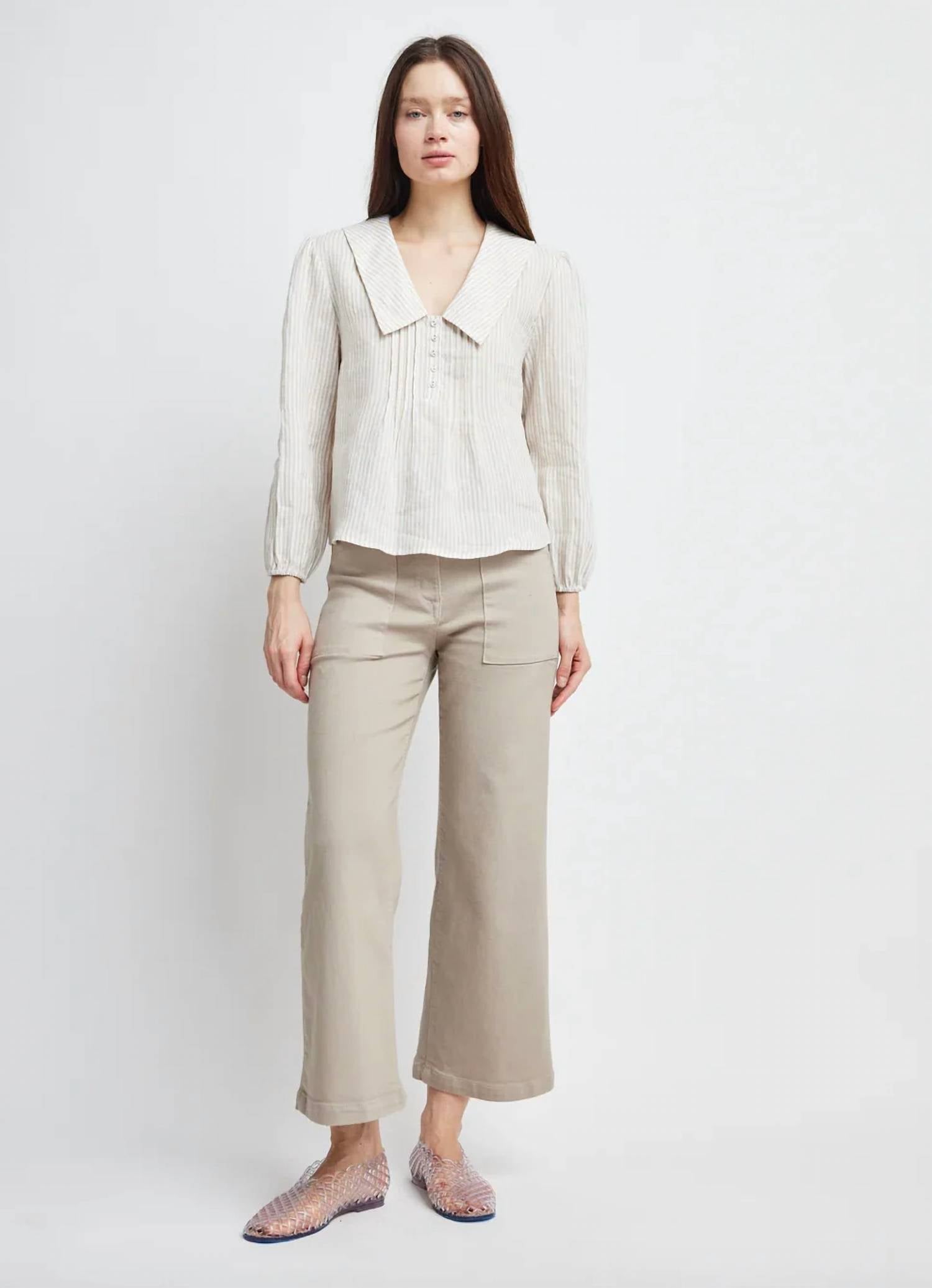 Self Contrast - Danna Sailor Collar Blouse