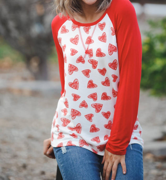 Doodling Hearts Raglan