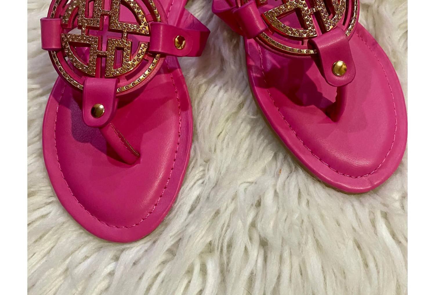 Pierre Dumas - Women's Rhinestone Medallion Sandals