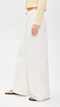 Moussy Tribeca Super Wide Pants in white - women's jeans - alternate view