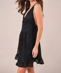 Sugarlips - Sleeveless Crochet Lace Mini Dress