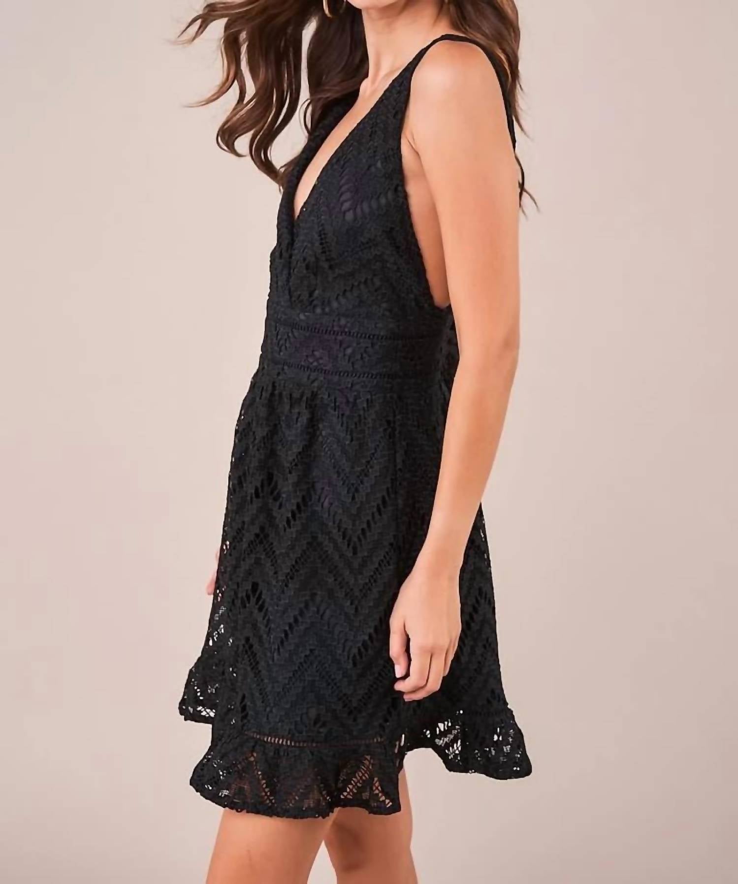 Sugarlips - Sleeveless Crochet Lace Mini Dress