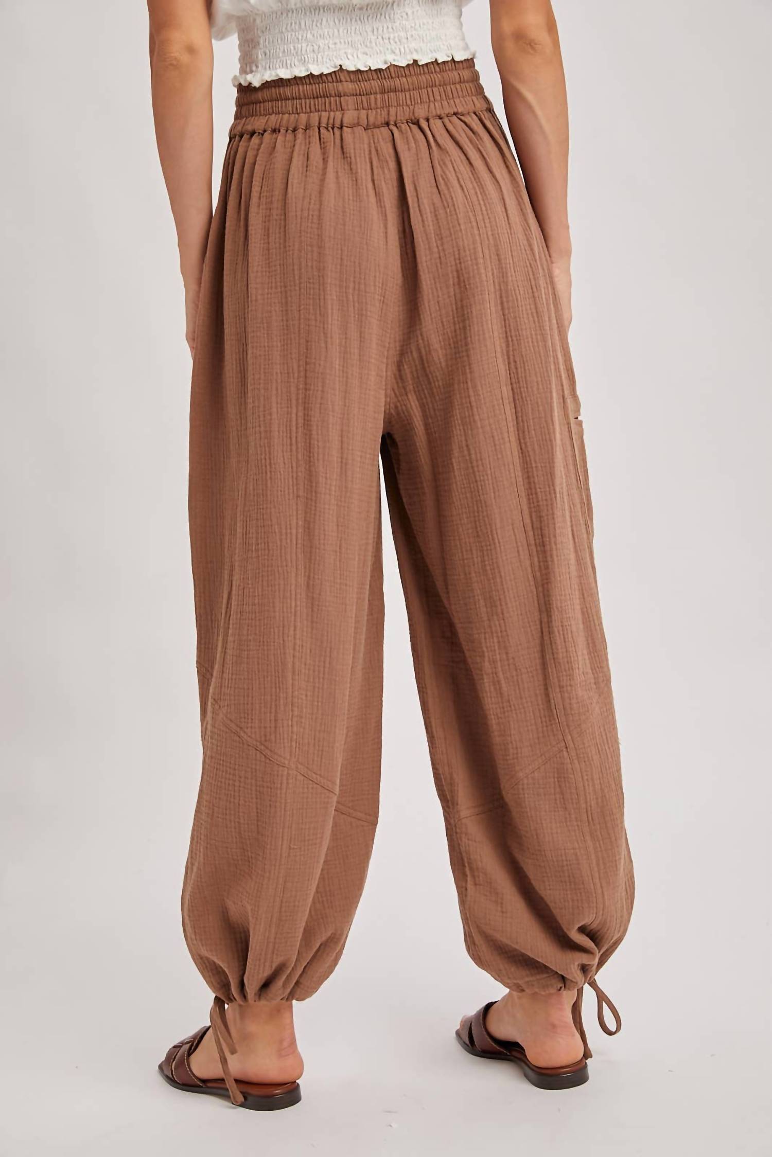 Bluivy - Gauzy Harem Drawstring Pants