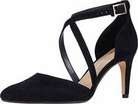 Clarks Women's Laina 85 Cross Heels in black suede - women's heels - view 4