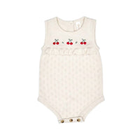 Tun Tun - Girl's Cherry Pointelle Knit Bubble
