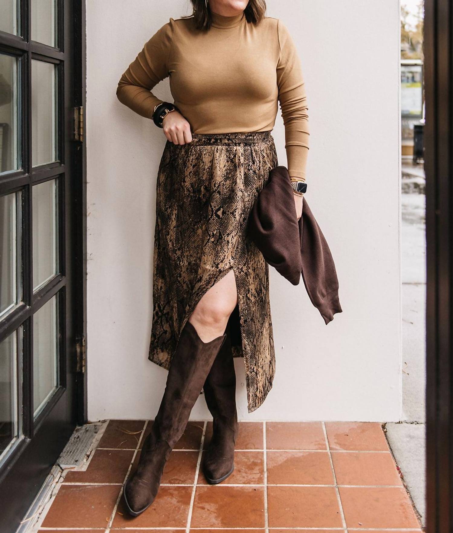 Gentle Fawn - Snake Print Midi Skirt