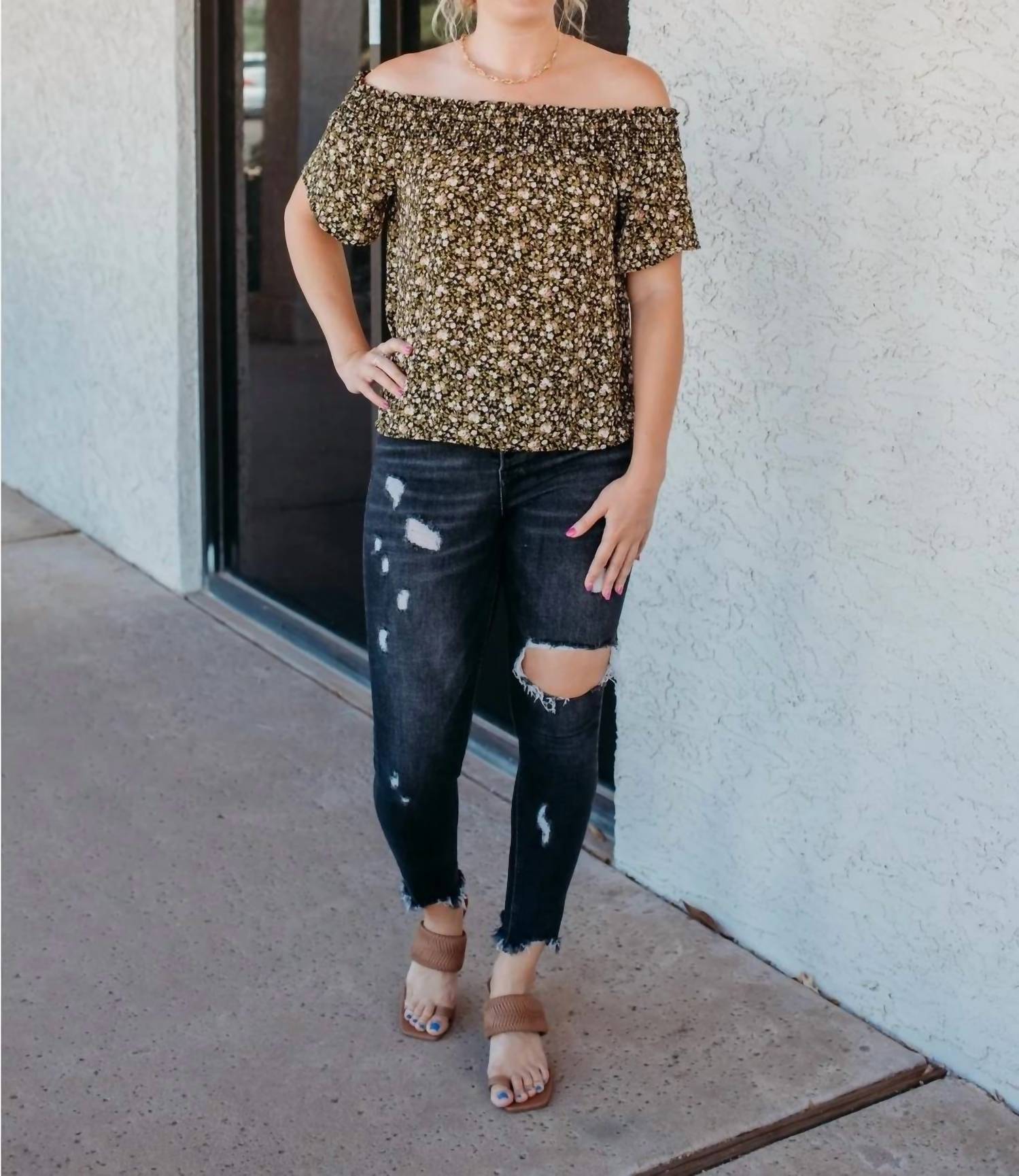 Gilli - Ditsy Off-the-shoulder Top