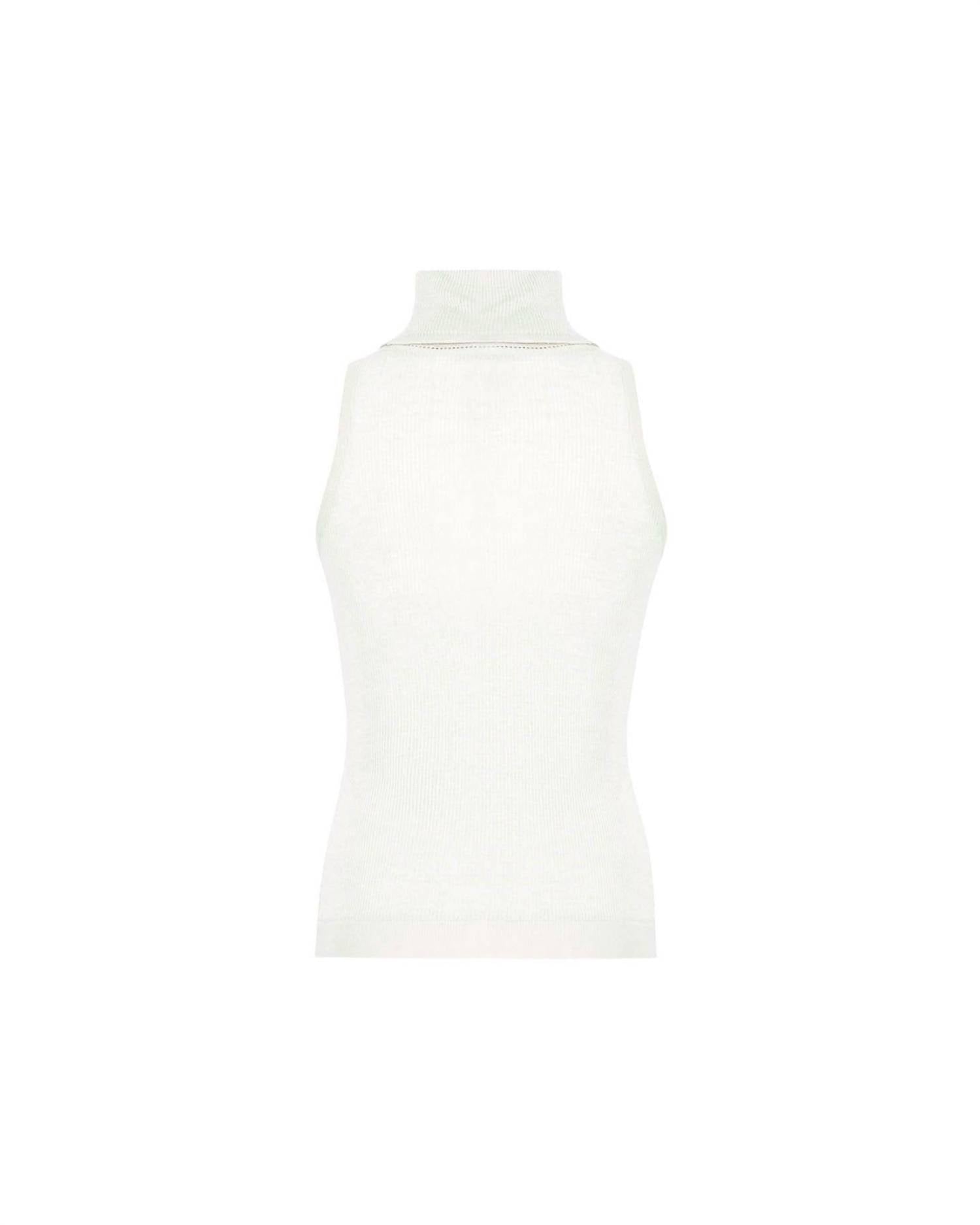 Theo The Label - Women's Nomia Sheer Knit Sleeveless Turtleneck Top