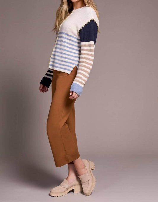 Tribal - Multi Stripe Boat Neck Sweater