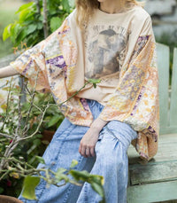 Blue Velvet - Women's Rowena Graphic Poncho Tee
