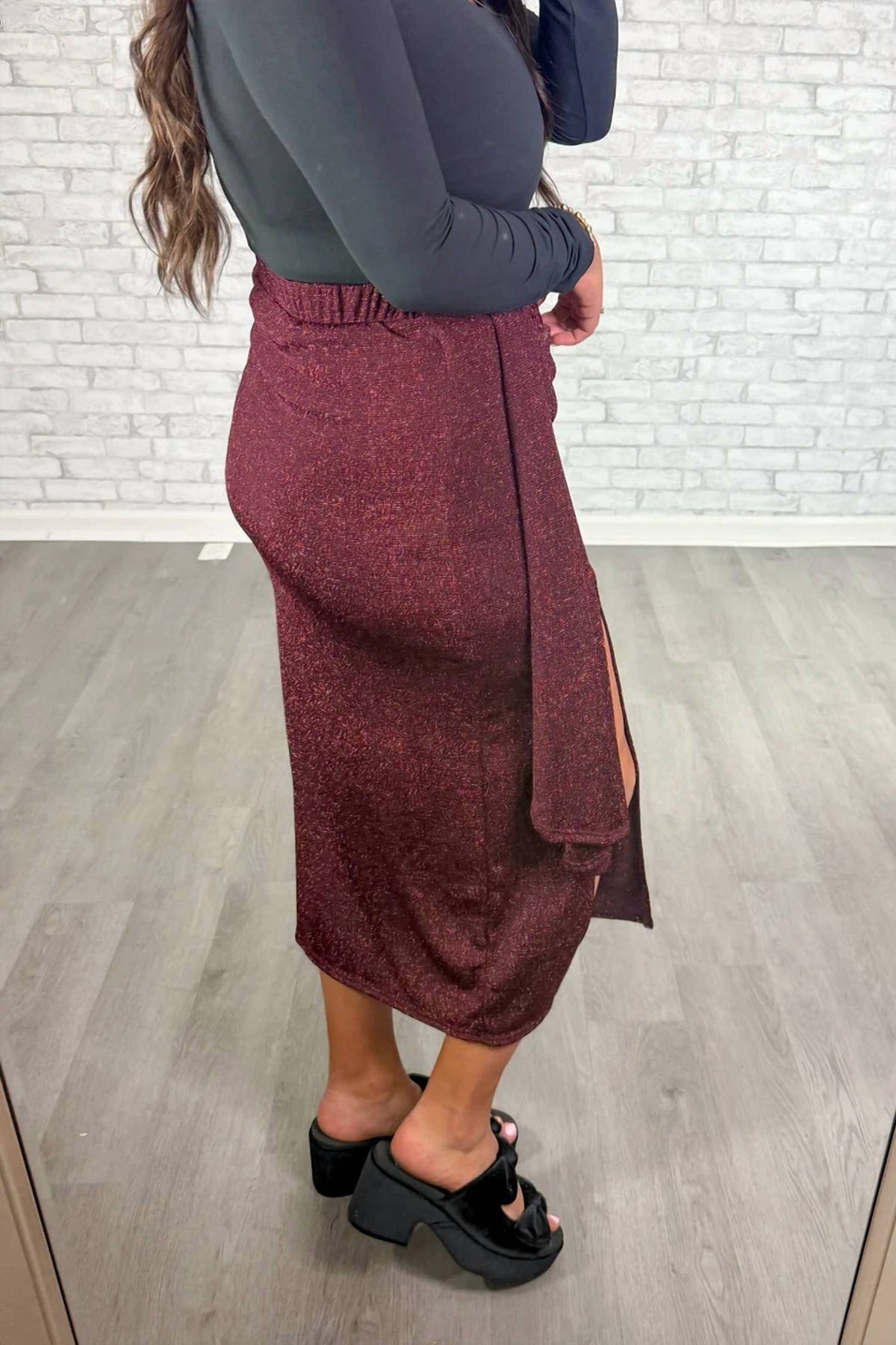 Gilli - Sparkle Wrap Midi Skirt