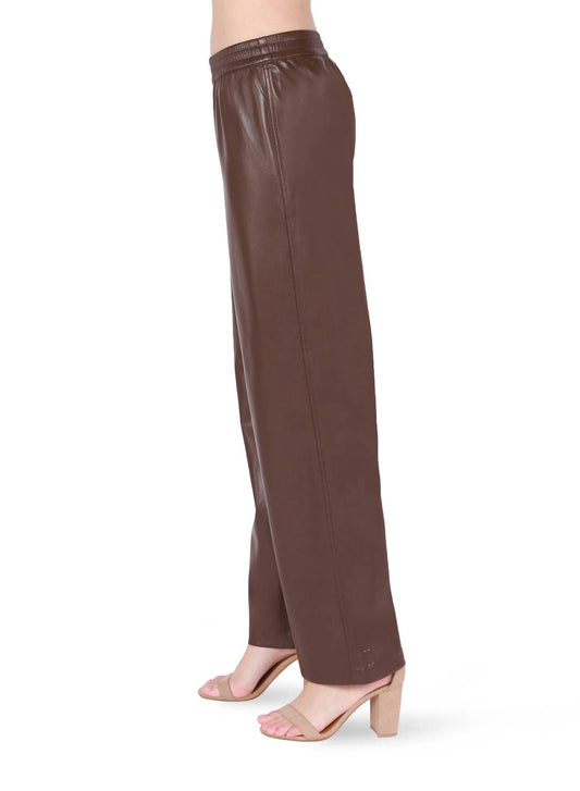 Dex - PULL ON FAUX LEATHER WIDE LEG PANTS