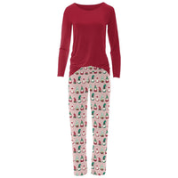 Kickee - Women's Long Sleeve Tee & Pajama Pants Set