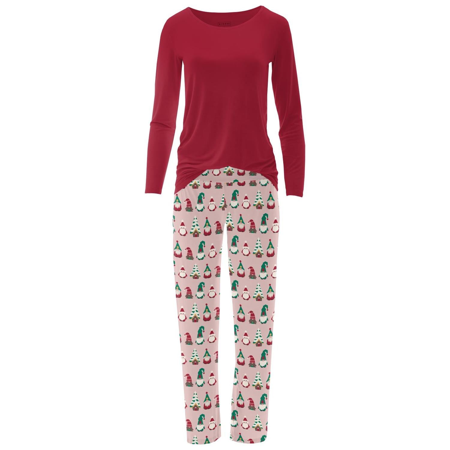Kickee - Women's Long Sleeve Tee & Pajama Pants Set