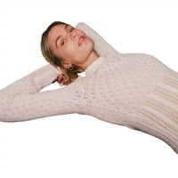 Naadam - Women's Wool Cashmere Mixed Pointelle Fitted Crew Top
