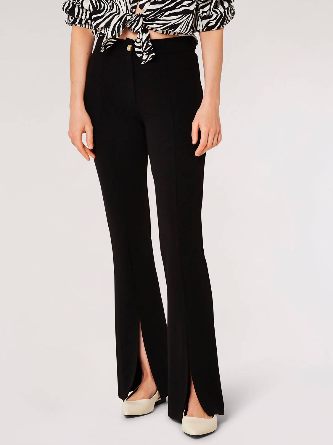 Apricot - Split Front Jersey Crepe Pants