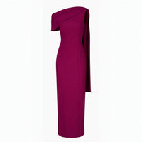 Kay Unger - Dominica Asymmetric Crepe Gown
