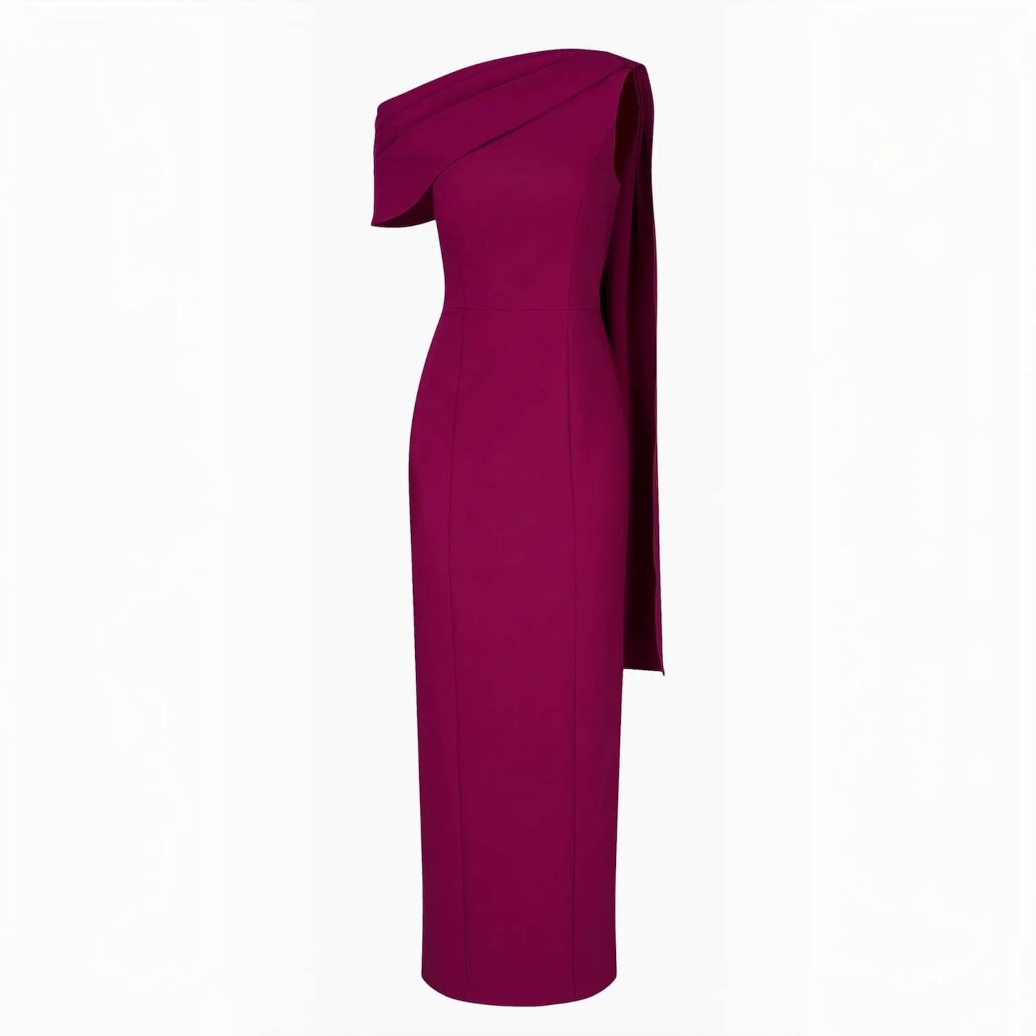 Kay Unger - Dominica Asymmetric Crepe Gown