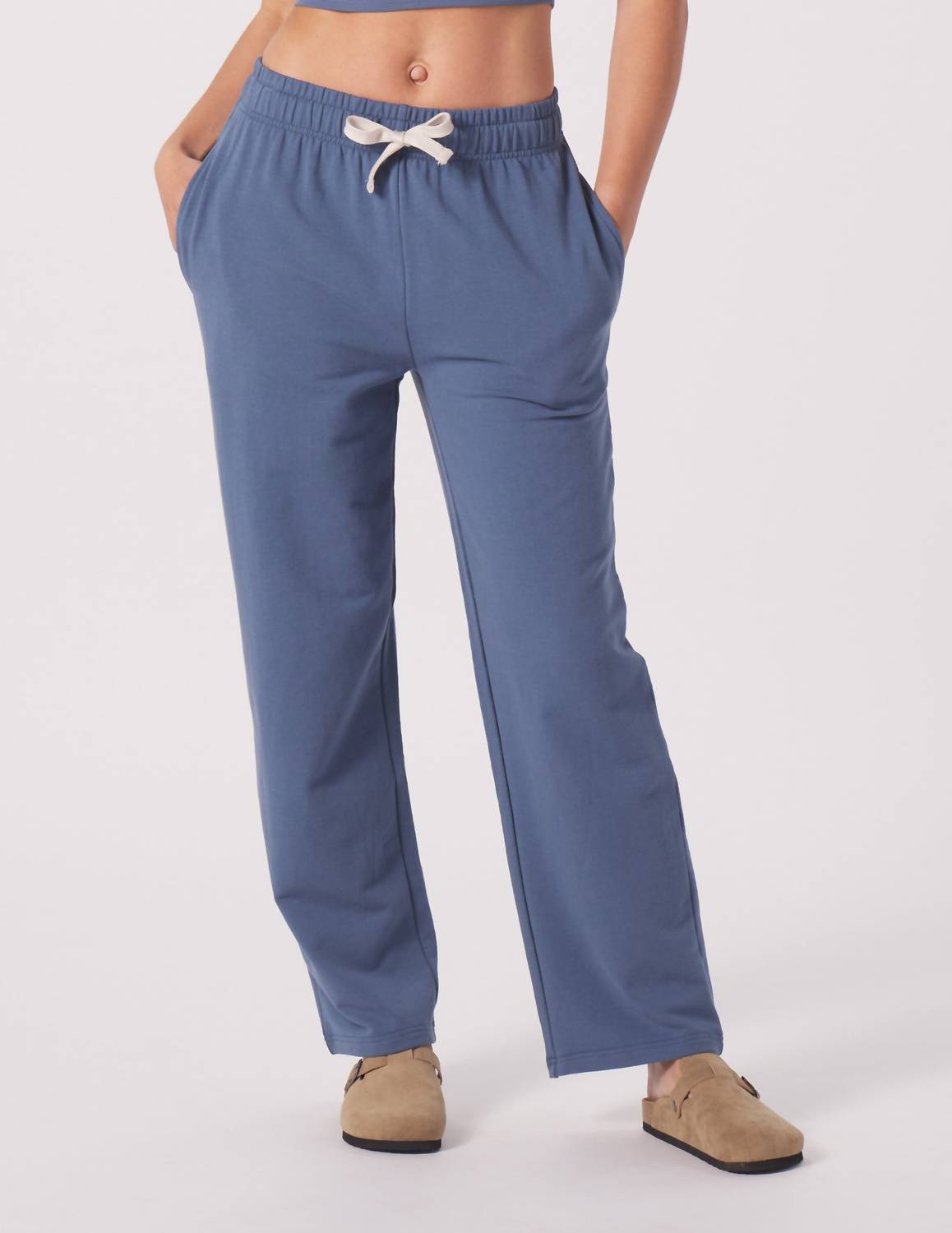 glyder Straight Leg Sweatpant in washed blue - women's pants