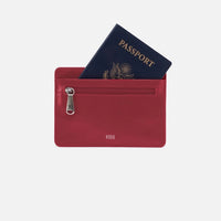 HOBO Women's Euro Slide Polished Wallet in cranberry - women's bag - detail view