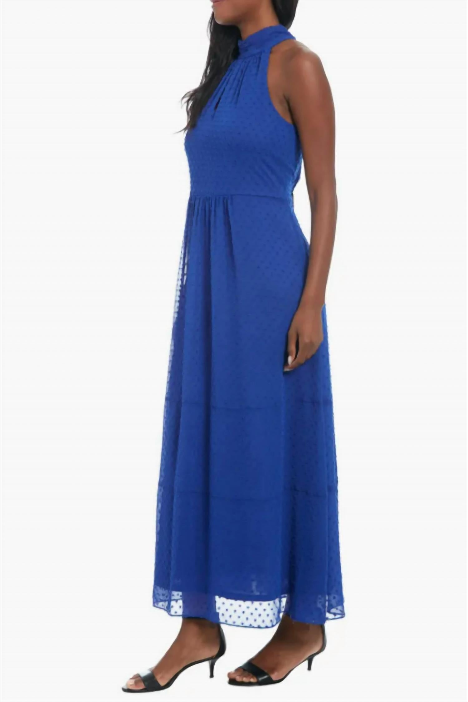 Maggy London - Swiss Dot Keyhole Halter Dress