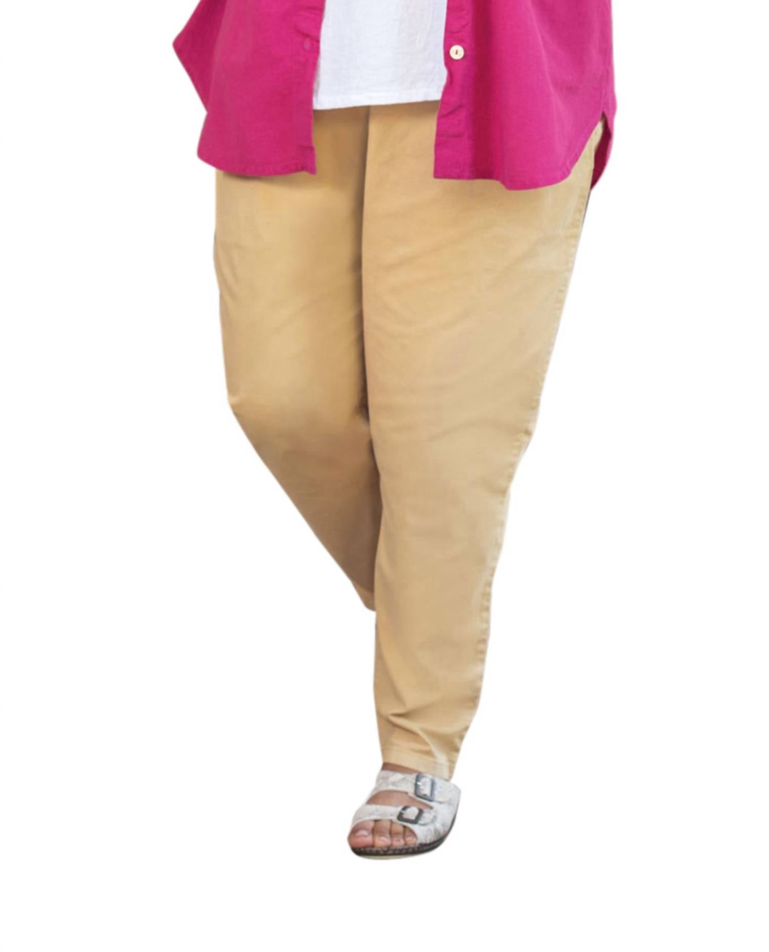 On The Plus Side - Tailored Stretch Twill Pants - Plus