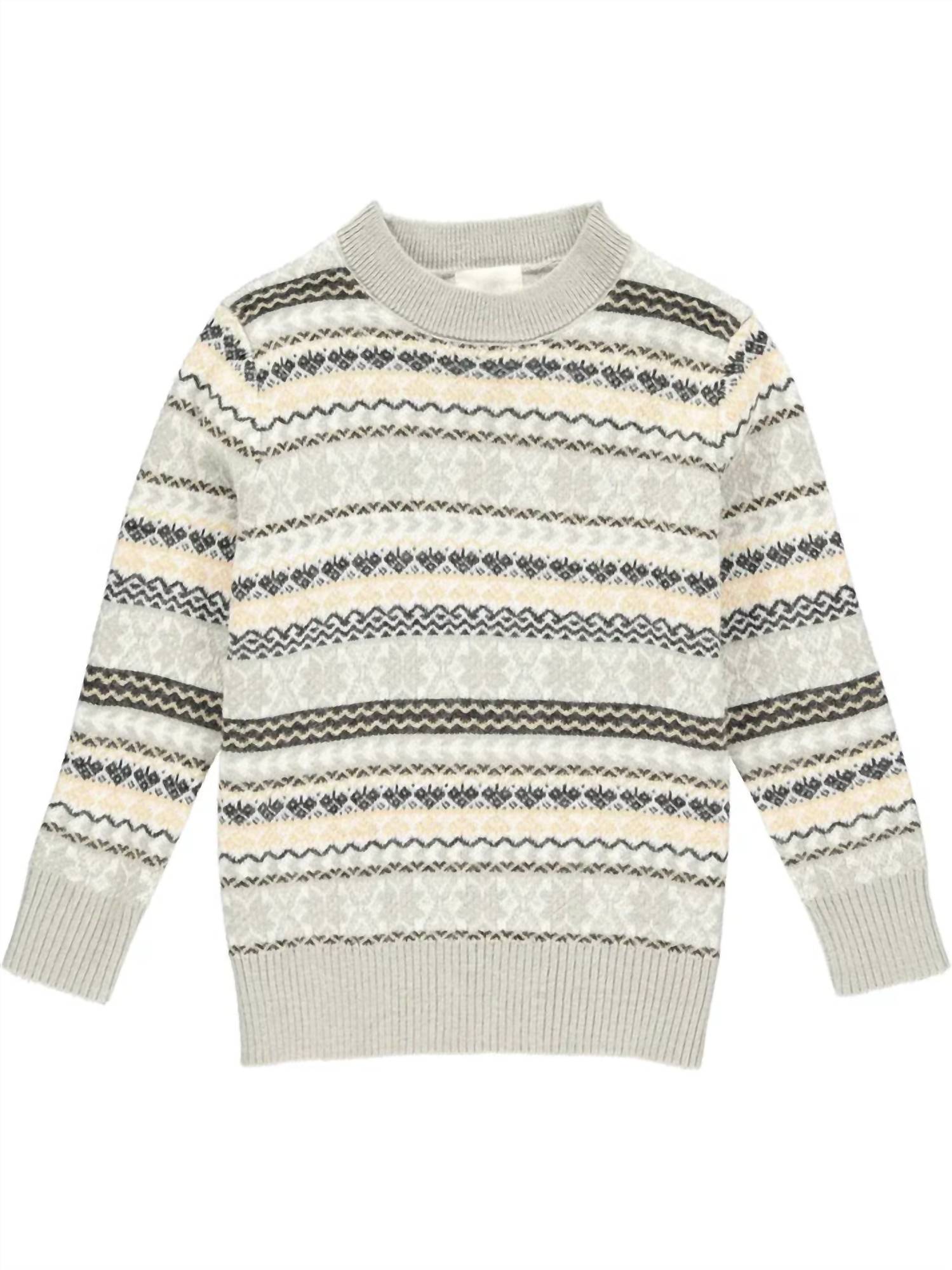 ME & HENRY Boys Fairisle Sweater in beige - kids' sweater