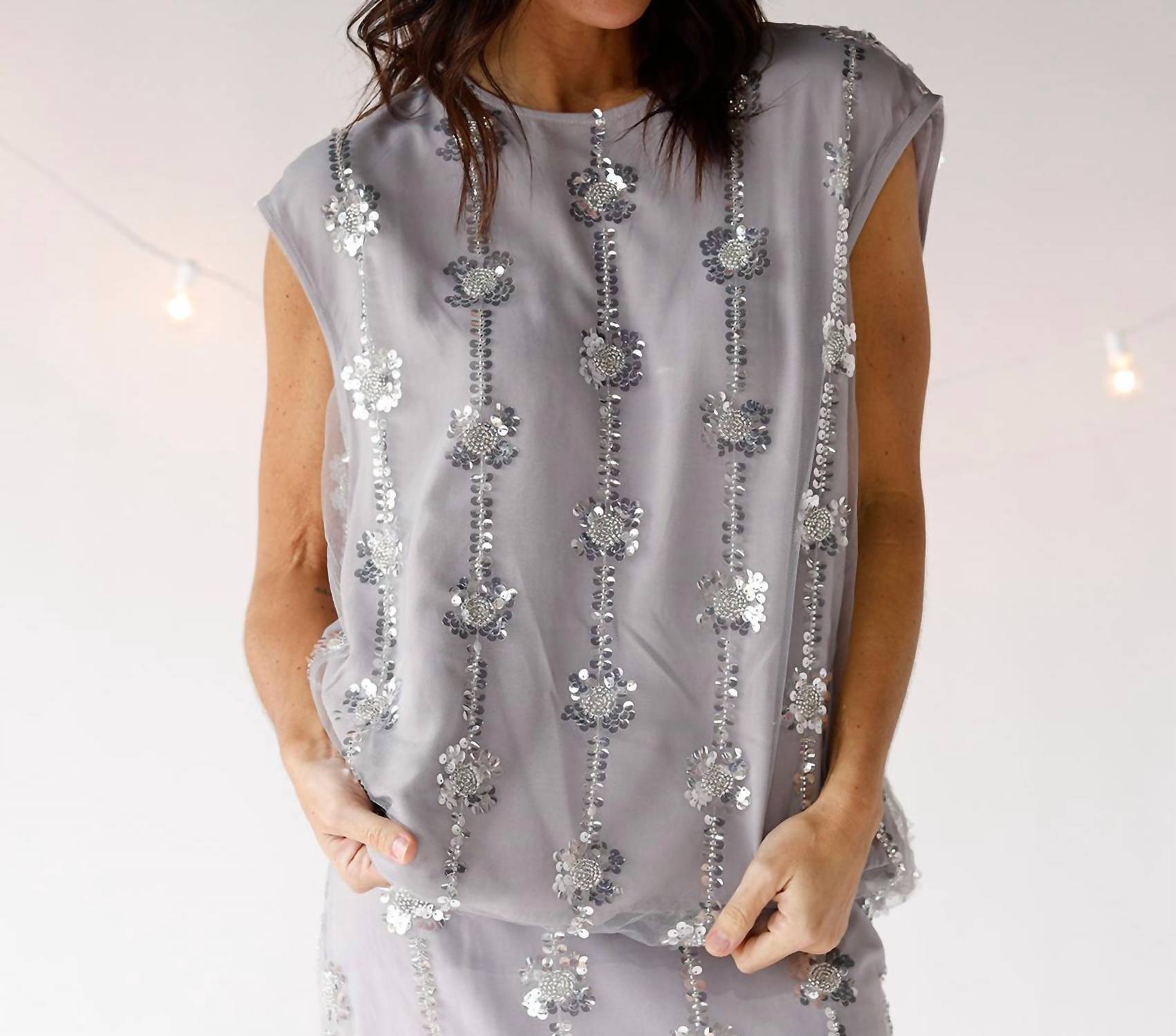 By Together - SHEER AS ICE SEQUIN TOP