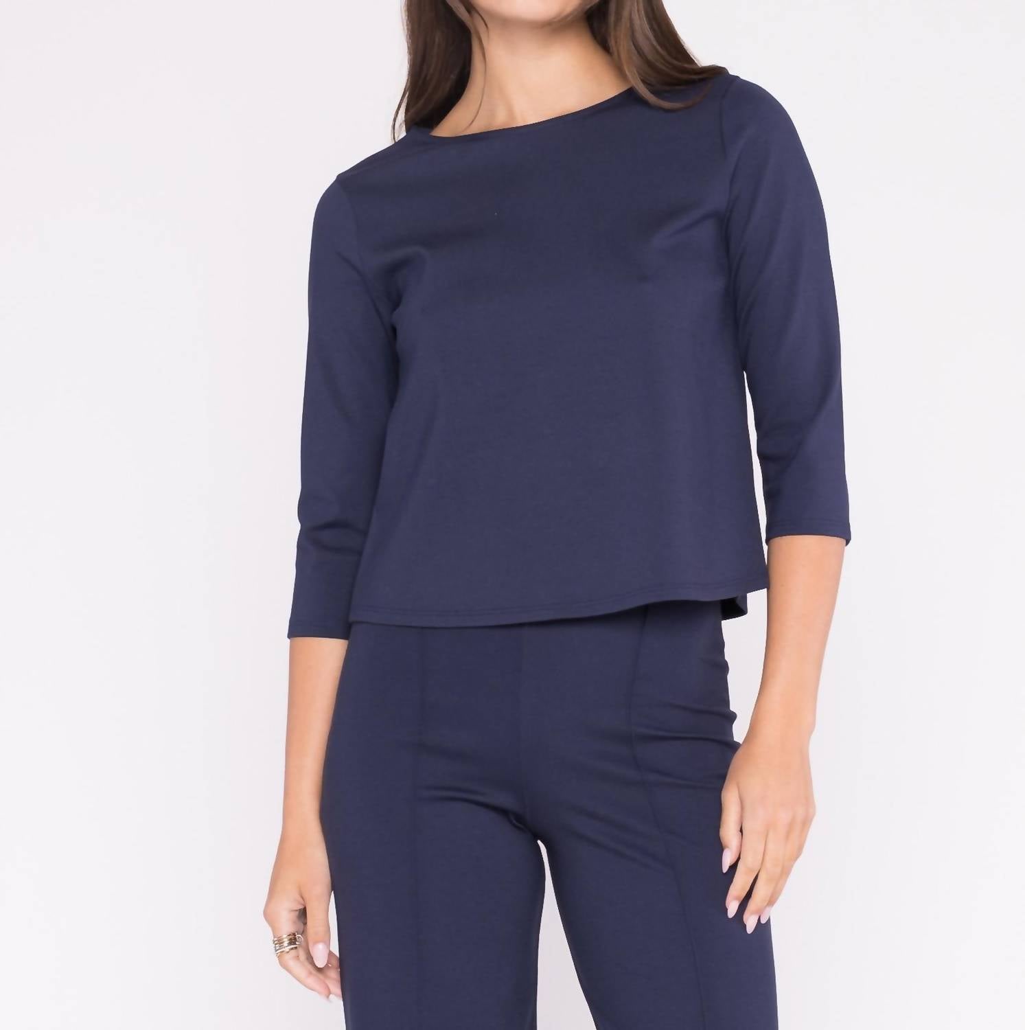 Ripley Rader - Ponte Knit Three Quarter Sleeve Top