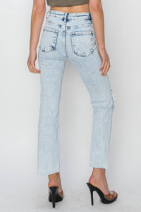 Risen - High Rise Knee Distressed Ankle Jeans