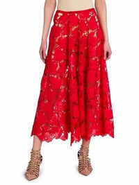 Valentino - Mussoline Carving Lace Midi Skirt