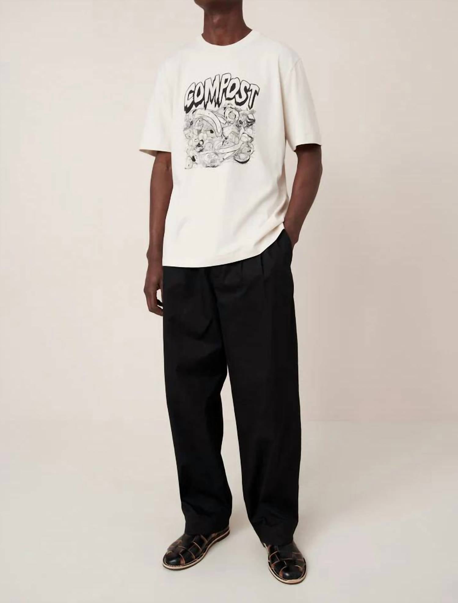 Kowtow Compost Staple Tee in whisper - men's t-shirt - detail view